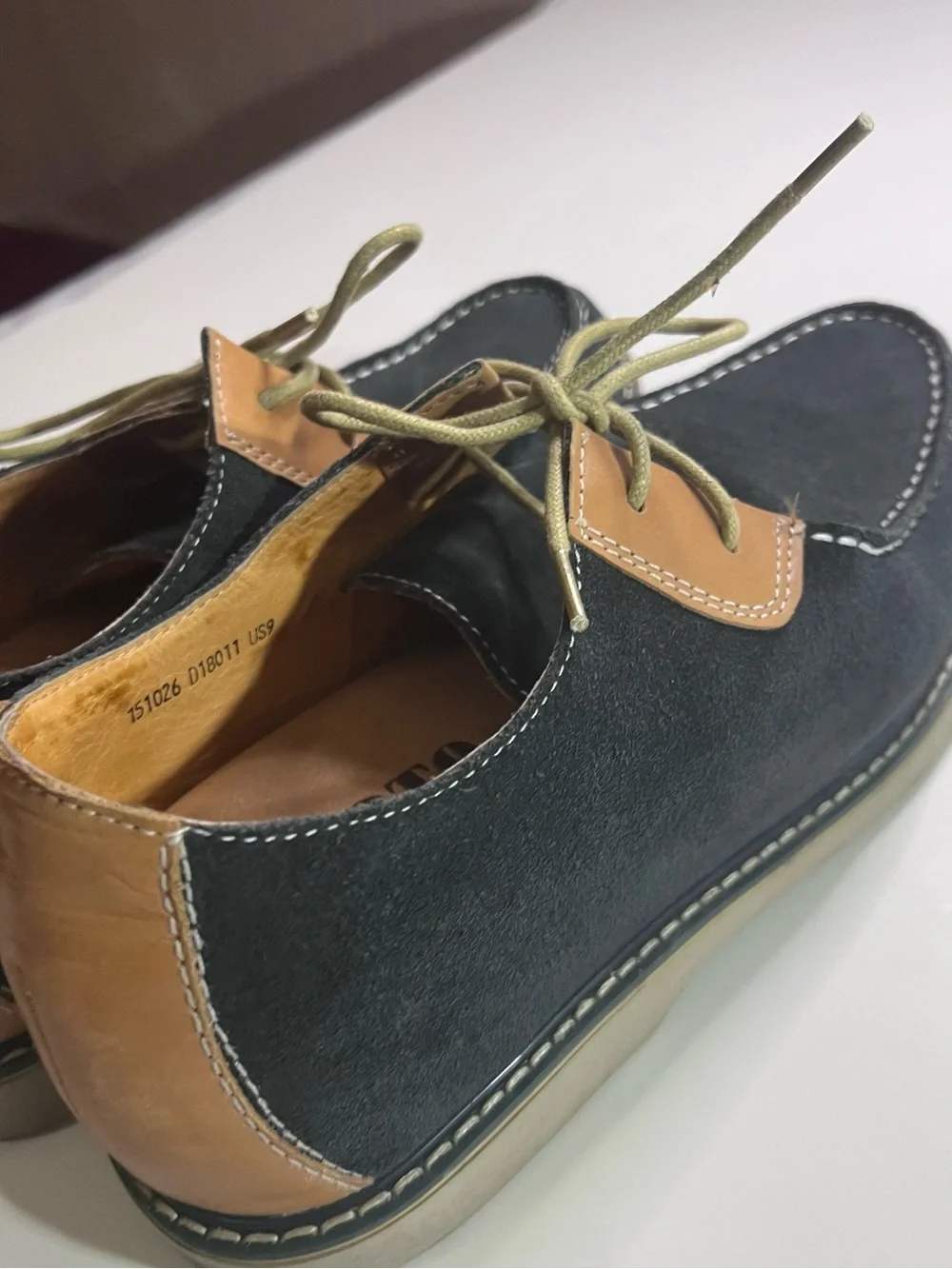 Men's Black Suede Casual Lace-Up Loafers with Invisible Height Increasing Soles